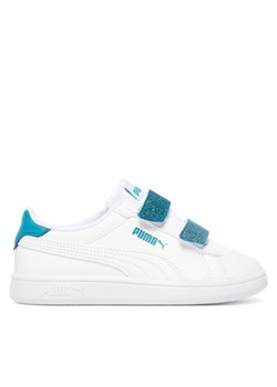 Sneakersy Puma Smash 3.0 L Glitter Velcro V Ps 395609 08 Biały ze sklepu eobuwie.pl w kategorii Buty sportowe dziecięce - zdjęcie 184612212