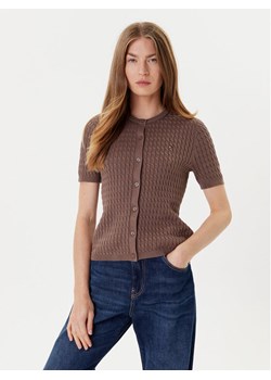 Tommy Hilfiger Kardigan WW0WW45707 Brązowy Slim Fit ze sklepu MODIVO w kategorii Swetry damskie - zdjęcie 184613354