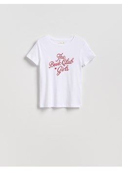 Reserved - T-shirt z nadrukiem - biały ze sklepu Reserved w kategorii Bluzki damskie - zdjęcie 184615482