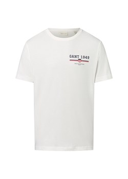 Gant Koszulka męska Mężczyźni Bawełna écru jednolity ze sklepu vangraaf w kategorii T-shirty męskie - zdjęcie 184615494