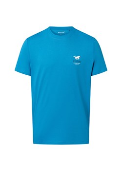 Mustang Koszulka męska Mężczyźni Bawełna niebieski jednolity ze sklepu vangraaf w kategorii T-shirty męskie - zdjęcie 184615504