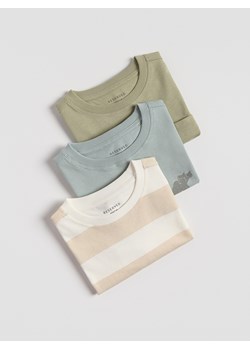 Reserved - Bawełniany t-shirt 3 pack - jasnożółty ze sklepu Reserved w kategorii T-shirty chłopięce - zdjęcie 184616093