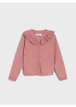Sinsay - Sweter ażurowy z ozdobną falbaną - begonia ze sklepu Sinsay w kategorii Bluzy i swetry - zdjęcie 184616992