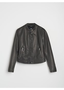 Sinsay - Kurtka biker z imitacji skóry - czarny ze sklepu Sinsay w kategorii Kurtki damskie - zdjęcie 184617013