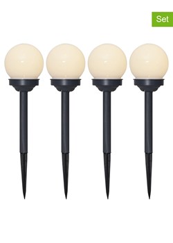 STAR Trading Solarne lampy ogrodowe LED (4 szt.) w kolorze czarno-białym - wys. 27 cm ze sklepu Limango Polska w kategorii Oświetlenie ogrodowe - zdjęcie 184619210