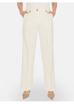 Eleganckie klasyczne białe spodnie damskie w prążek Potis & Verso Solo ze sklepu Eye For Fashion w kategorii Spodnie damskie - zdjęcie 184619251