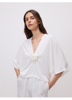 Reserved - Bluzka kimono z modalem - złamana biel ze sklepu Reserved w kategorii Bluzki damskie - zdjęcie 184619533