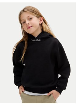 Calvin Klein Jeans Bluza Embro Logo IB0IB02525 M Czarny Relaxed Fit ze sklepu MODIVO w kategorii Bluzy dziewczęce - zdjęcie 184623281