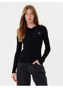 TWINSET Sweter 252TP3241 Czarny Slim Fit ze sklepu MODIVO w kategorii Swetry damskie - zdjęcie 184623483