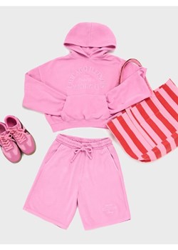 Sinsay - Bluza hoodie z haftowanym napisem - różowy ze sklepu Sinsay w kategorii Bluzy damskie - zdjęcie 184626672