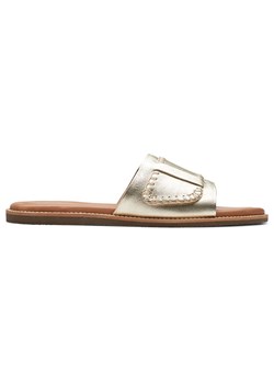 Clarks Skórzane klapki &quot;Maritime Mule&quot; w kolorze złotym ze sklepu Limango Polska w kategorii Klapki damskie - zdjęcie 184628940