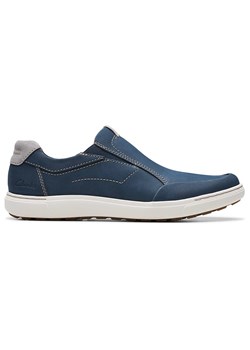 Clarks Skórzane slippersy &quot;Mapstone Step&quot; w kolorze granatowym ze sklepu Limango Polska w kategorii Buty sportowe męskie - zdjęcie 184628961