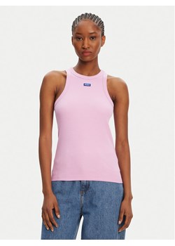 HUGO Top 50508857 Różowy Slim Fit ze sklepu MODIVO w kategorii Bluzki damskie - zdjęcie 184629074
