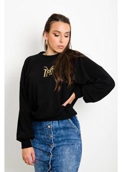 CZARNA BLUZA OVERSIZE Z WYSZYWANYM LOGO ''M'' ze sklepu olika.com.pl w kategorii Bluzy damskie - zdjęcie 184630121