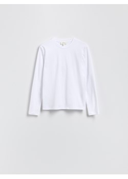 Reserved - Bawełniany longsleeve - biały ze sklepu Reserved w kategorii Bluzki damskie - zdjęcie 184630260
