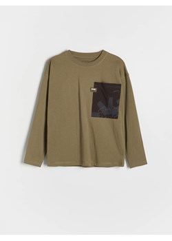 Reserved - Longsleeve oversize - ciemnozielony ze sklepu Reserved w kategorii T-shirty chłopięce - zdjęcie 184630273