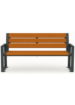Ogrodowa ławka w kolorze orzech F6-T52 ze sklepu Edinos.pl w kategorii Ławki ogrodowe - zdjęcie 184630680
