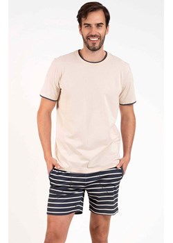 Piżama męska na krótki rękaw i z krótką nogawką Lars, Kolor beżowy, Rozmiar S, Italian Fashion ze sklepu Primodo w kategorii Piżamy męskie - zdjęcie 184633744