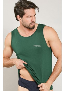 Kappa zielona koszulka męska bawełniana na szerokich ramiączkach K1325, Kolor zielony, Rozmiar M, Kappa ze sklepu Intymna w kategorii T-shirty męskie - zdjęcie 184634391