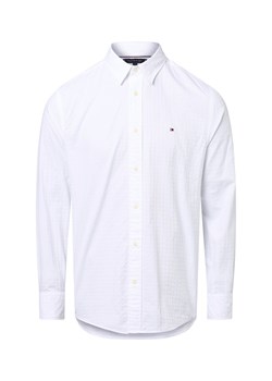 Tommy Hilfiger Męska koszula casual Mężczyźni Regular Fit Bawełna biały jednolity ze sklepu vangraaf w kategorii Koszule męskie - zdjęcie 184635711