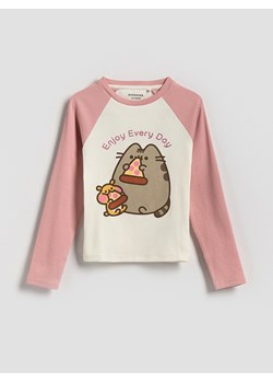Reserved - Bluzka z nadrukiem PUSHEEN - brudny róż ze sklepu Reserved w kategorii Bluzki dziewczęce - zdjęcie 184636604