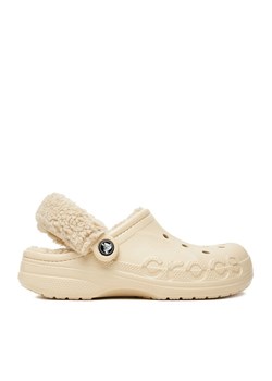 Klapki Crocs C-BAYA LINED FUZZ STRAP CLOG 206633-11S Beżowy ze sklepu eobuwie.pl w kategorii Klapki damskie - zdjęcie 184637292