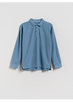 Reserved - Bawełniany longsleeve polo - jasnoniebieski ze sklepu Reserved w kategorii T-shirty chłopięce - zdjęcie 184637954