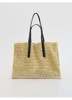 Reserved - Pleciona torebka shopper - złamana biel ze sklepu Reserved w kategorii Torby letnie - zdjęcie 184638053