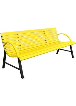 Żółta ławka ogrodowa 120 cm - Alexis ze sklepu Edinos.pl w kategorii Ławki ogrodowe - zdjęcie 184639333