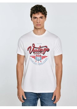 Koszulka męska z nadrukiem biała Merret 100 ze sklepu Big Star w kategorii T-shirty męskie - zdjęcie 184642174