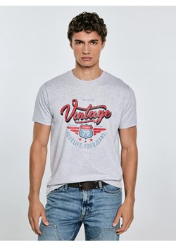 Koszulka męska z nadrukiem szara Merret 901 ze sklepu Big Star w kategorii T-shirty męskie - zdjęcie 184642184