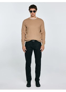 Sweter męski o teksturalnym splocie bawełniany brązowy Reylon 802 ze sklepu Big Star w kategorii Swetry męskie - zdjęcie 184642233