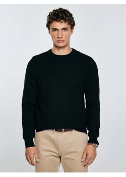 Sweter męski o teksturalnym splocie bawełniany czarny Reylon 906 ze sklepu Big Star w kategorii Swetry męskie - zdjęcie 184642240