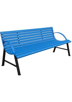 Drewniana ławka do ogrodu niebieska 200 cm - Alexis ze sklepu Edinos.pl w kategorii Ławki ogrodowe - zdjęcie 184642970
