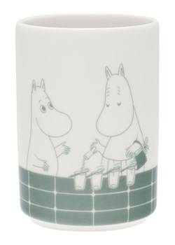Moomin Kubek &quot;Bathtime&quot; w kolorze zielono-białym na szczotki do zębów - 10 cm ze sklepu Limango Polska w kategorii Dozowniki do mydła - zdjęcie 184643412