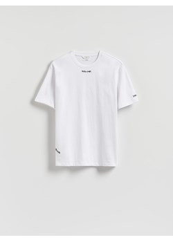 Reserved - T-shirt relaxed z haftem - złamana biel ze sklepu Reserved w kategorii T-shirty męskie - zdjęcie 184645984