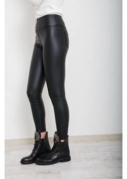 CZARNE OCIEPLANE LEGGINSY Z IMITACJI SKÓRY ze sklepu olika.com.pl w kategorii Spodnie damskie - zdjęcie 184646751