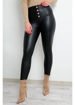LEGGINSY CZARNE WOSKOWANE  Z GUZIKAMI ze sklepu olika.com.pl w kategorii Spodnie damskie - zdjęcie 184646980