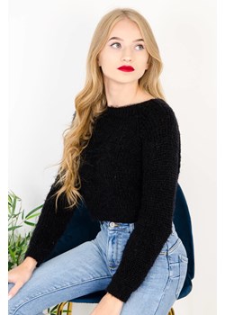 CZARNY KRÓTKI WŁOCHATY SWETER ze sklepu olika.com.pl w kategorii Swetry damskie - zdjęcie 184647253