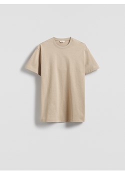 Reserved - Bawełniany t-shirt regular - beżowy ze sklepu Reserved w kategorii T-shirty męskie - zdjęcie 184647302