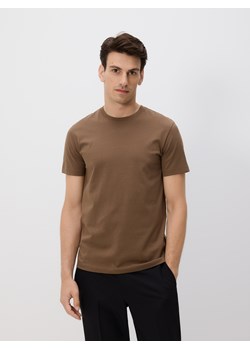 Reserved - Bawełniany t-shirt regular - brązowy ze sklepu Reserved w kategorii T-shirty męskie - zdjęcie 184647313