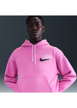 Męska dzianinowa bluza z kapturem Nike Solo Swoosh - Różowy ze sklepu Nike poland w kategorii Bluzy męskie - zdjęcie 184647700