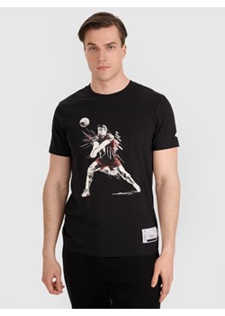 Męski t-shirt z nadrukiem 4F 4FRAW25TTSHM3237 - czarny ze sklepu Sportstylestory.com w kategorii T-shirty męskie - zdjęcie 184648213