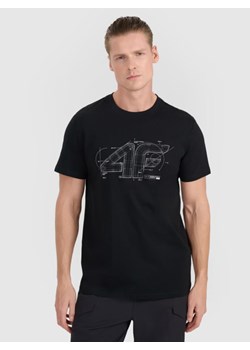 Męski t-shirt z nadrukiem 4F 4FRAW25TTSHM3311 - czarny ze sklepu Sportstylestory.com w kategorii T-shirty męskie - zdjęcie 184648264
