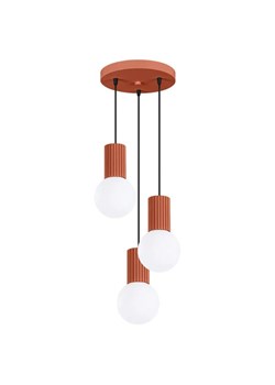 Czerwona ryflowana lampa wisząca - K600-Buble ze sklepu Edinos.pl w kategorii Lampy wiszące - zdjęcie 184651534