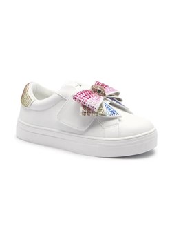 Kurt Geiger Skórzane sneakersy MINI LANEY BOW ze sklepu Gomez Fashion Store w kategorii Buty sportowe dziecięce - zdjęcie 184651652