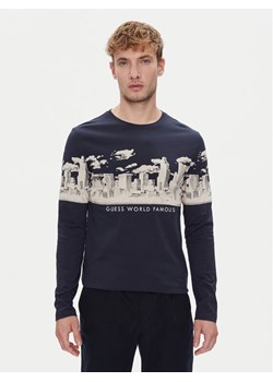 Guess Longsleeve Skyline M3YI13 I3Z13 Granatowy Slim Fit ze sklepu MODIVO w kategorii T-shirty męskie - zdjęcie 184653541