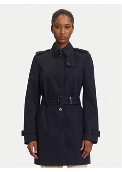 Tommy Hilfiger Trencz Heritage Single WW0WW24966 Granatowy Regular Fit ze sklepu MODIVO w kategorii Płaszcze damskie - zdjęcie 184653562