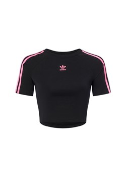 adidas Originals Koszulka damska z krótkim rękawem - 3 Stripes Baby Tee Kobiety Bawełna czarny jednolity ze sklepu vangraaf w kategorii Bluzki damskie - zdjęcie 184655052