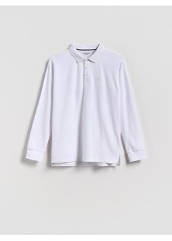 Reserved - Bawełniany longsleeve polo - biały ze sklepu Reserved w kategorii T-shirty chłopięce - zdjęcie 184655444